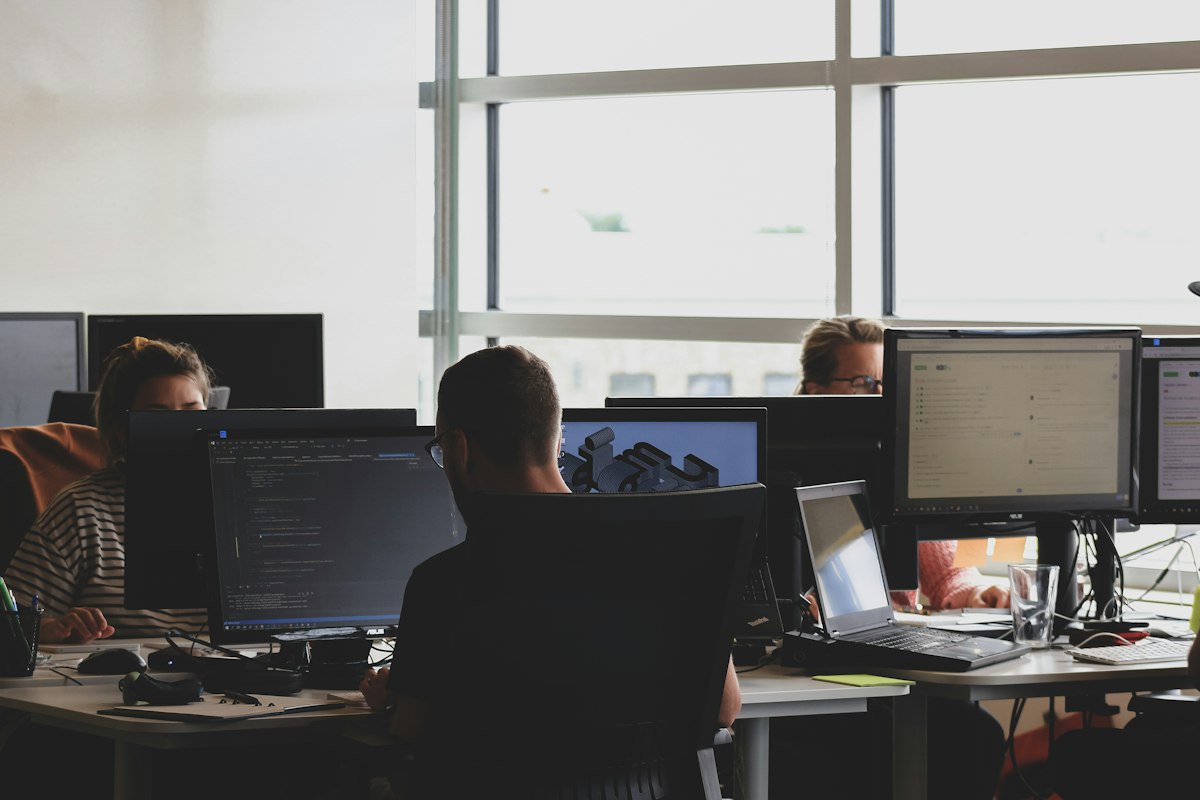 IT operations team at their monitors
