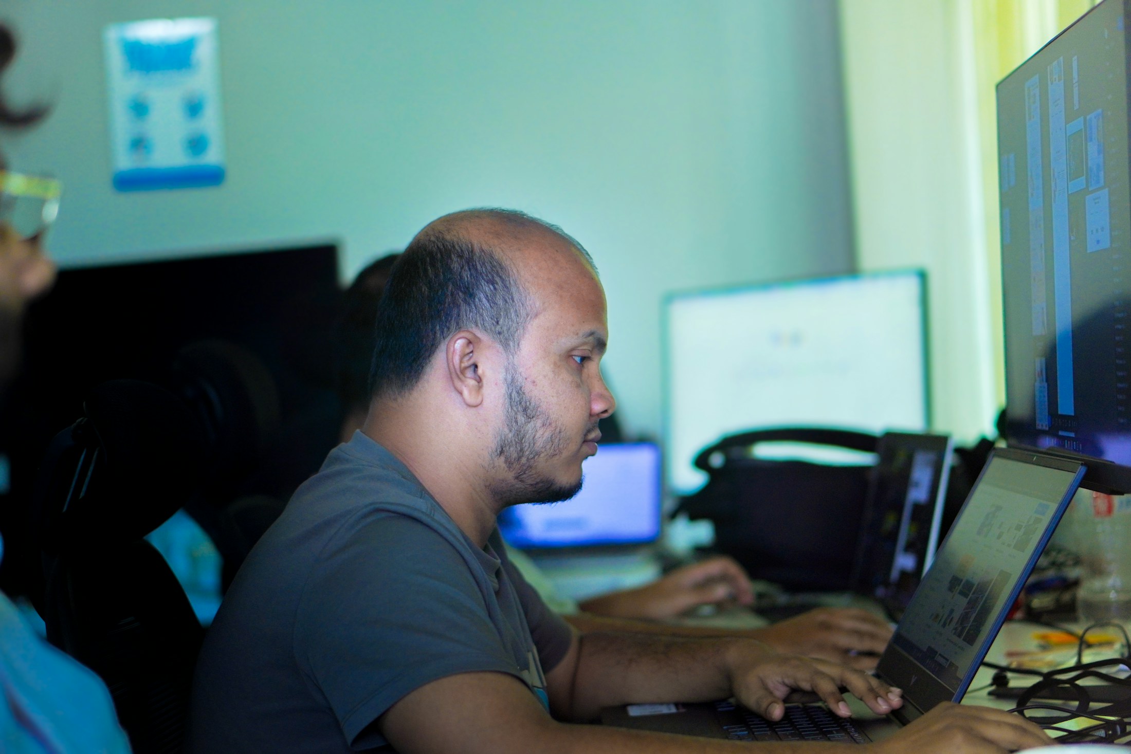 IT professional working on business communication infrastructure